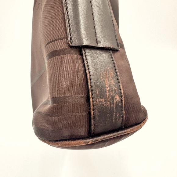 Salvatorre Ferragamo Brown Nylon Shoulder Bag with Leather Trim - Picture 8 of 11